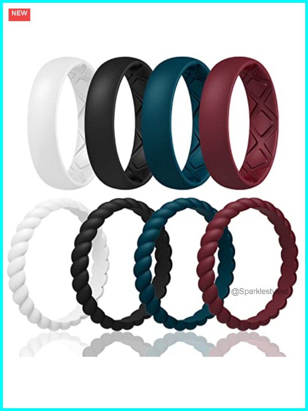 Silicone Stackable Rings 2.5mm Wide 2mm Thick Hypoallergenic Wedding Bands